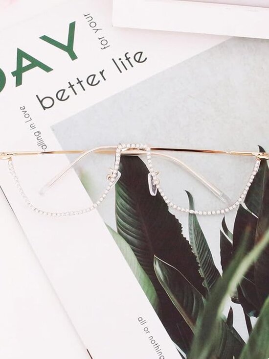 Rhinestone Metal Silver Sunglasses